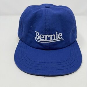Bernie Hat Cap Strap Back Blue Campaign Embroidered Logo Mens Unionwear USA